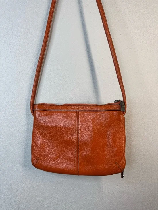 Tignanello Orange Pebbled Leather Crossbody Bag - Picture 2 of 12